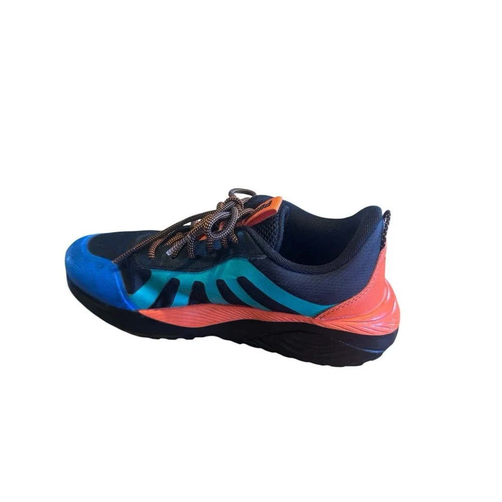 Puma Boy's Excursion Sneakers Youth Sz 5.5 Black Orange Yellow Green‎ Colorblock